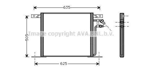 Конденсор кондиціонера MB VITO/V-CL G/D 95-03 AVA COOLING MS5220 (фото 1)