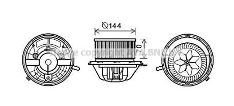 Вентилятор обігрівача салону MB A-class 169 04>12, B-class 245 05>11 AC+ AVA AVA COOLING MS8607