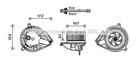 Вентилятор салону MB, VW (вир-во AVA) AVA COOLING MS8617