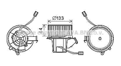 Вентилятор отопителя салона MB C204 E212 AVA AVA COOLING MS8628