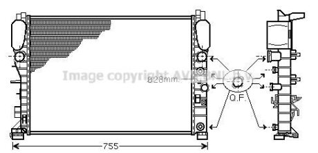 Радіатор охолодження двигуна MB E-class (W211) (02-09) 220d 230i 240i 280i 320i 350i 5AT 7AT AVA AVA COOLING MSA2341