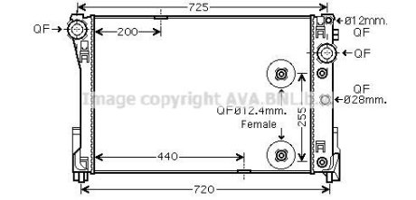 Радіатор, система охолодження двигуна AVA COOLING MSA2546