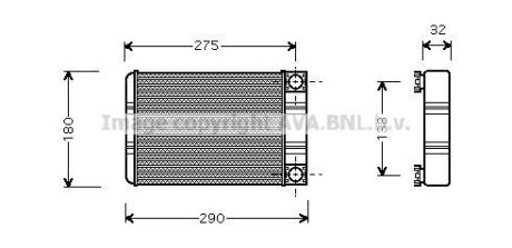 Радіатор обігрівача MERCEDES C-CLASS W 203 (00-) (вир-во AVA) AVA COOLING MSA6312