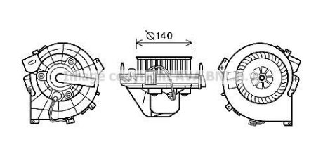 Вентилятор обігрівача салону Opel Corsa C Combo AC- AVA COOLING OL8609 (фото 1)