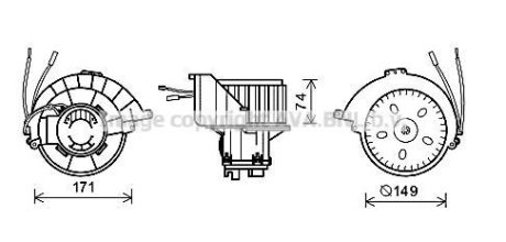 Вентилятор отопителя салона Opel Astra G AC+ AVA AVA COOLING OL8627