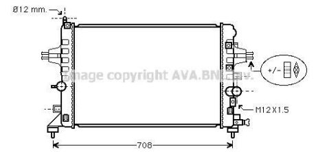 Радіатор охолодження двигуна ASTRA H 16i-16V MT/AT 04- (Ava) AVA COOLING OLA2363