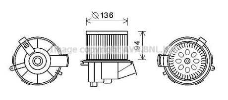 Вентилятор отопителя салона Peugeot 307 (01-) AVA AVA COOLING PE8387