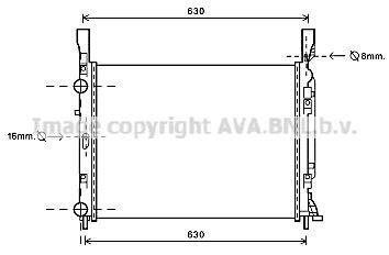 Радіатор охолодження двигуна Renault Kangoo II Citan 1,2TCe 1,5DCI MT AC- 08> AVA AVA COOLING RTA2469