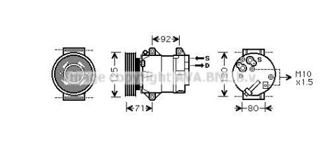 Компресор кондиціонера NISSAN/RENAULT AVA COOLING RTAK441 (фото 1)