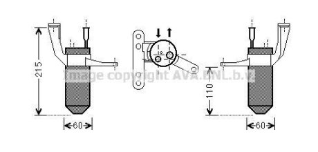 AVA RENAULT Осушувач кондиціонера CLIO II, KANGOO Express 01- AVA COOLING RTD428