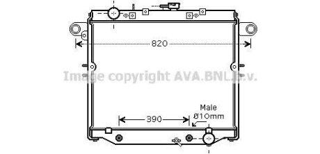 Радиатор охлаждения двигателя Toyota LC100 (98-08) 4,2d AT AVA COOLING TO2378 (фото 1)