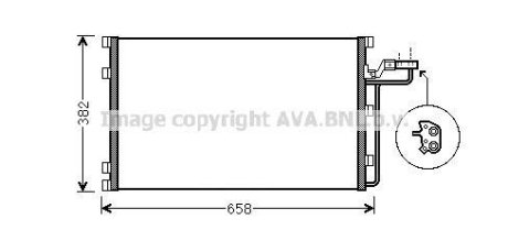 VOLVO Радіатор кондиціонера C30 06-, C70 II 06-, S40 II 04-, V50 04- AVA COOLING VOA5150 (фото 1)