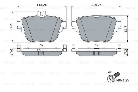 DB К-кт гальмівних колодок задн. W213 BOSCH 0986424859