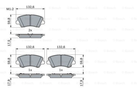 Гальмівні колодки дискові BOSCH 0986424863