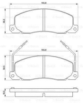 Гальмівні колодки перед. RENAULT Trafic 1,4-2,5D OPEL Arena 1,9/2,5D BOSCH 0986460946