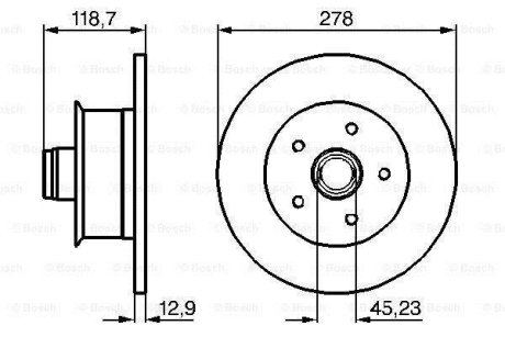 VW диск гальмівний передній TRANSPORTER T2 BOSCH 0986478136