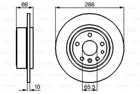 SAAB диск гальмівний задній 9-5 286 10 8 BOSCH 0986478478