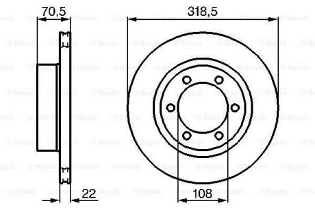 TOYOTA диск гальмівний передн. Land Cruiser 96-02 вентил. BOSCH 0986478698 (фото 1)