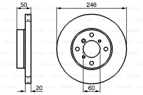 SUZUKI диск гальмівний передній Liana 02-, Baleno 1,8 16V-1,9TD BOSCH 0986478841 (фото 1)
