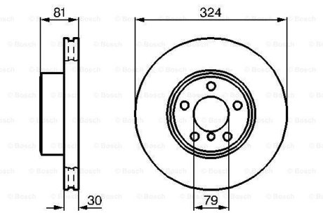 Диск гальмівний BMW E65 730d/730i/735i \'\'F \'\'02>> BOSCH 0986479002