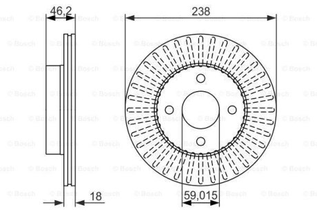 NISSAN гальмівний диск передн.Micra -03 BOSCH 0986479354 (фото 1)