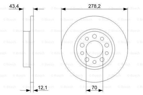 ALFA ROMEO Гальмівний диск задній 159, SPIDER BOSCH 0986479378