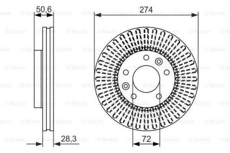 Гальмівні диски передн. KIA Carnival 99- BOSCH 0986479599 (фото 1)