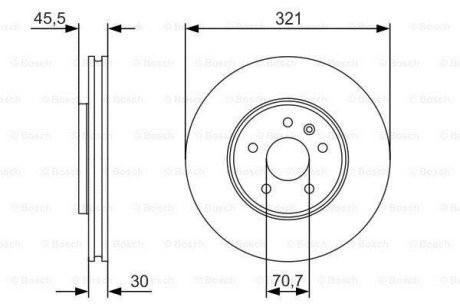 Диск гальм. передн. OPEL ASTRA J 10- BOSCH 0986479667