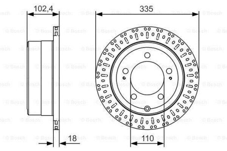 TOYOTA гальмівний диск задн.Land Cruiser 100,Lexus 98- BOSCH 0986479A61 (фото 1)