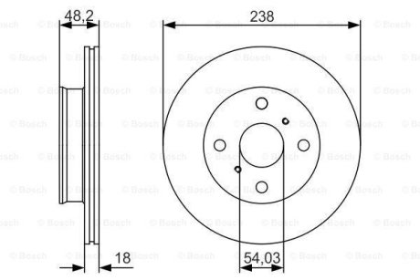 TOYOTA диск гальмівний передн.Coprolla 88- BOSCH 0986479R75