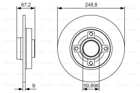 Тормозной диск BOSCH 0986479S42 (фото 1)