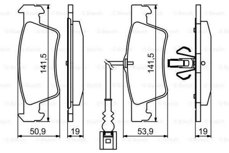 Комплект гальмівних колодок з 4 шт. дисків BOSCH 0986494219 (фото 1)