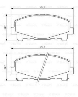 Комплект гальмівних колодок з 4 шт. дисків BOSCH 0986494382 (фото 1)