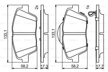 Дисковi колодки переднi BOSCH 0986494755