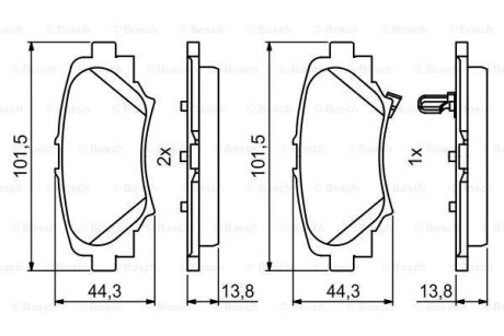 Комплект тормозных колодок BOSCH 0986494803