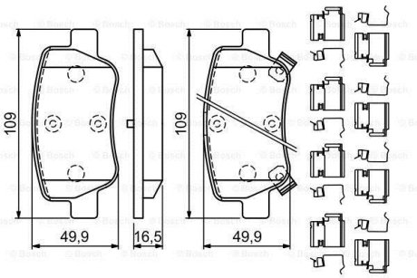 Гальмівні колодки дискові BOSCH 0986494933