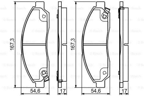 ISUZU гальмівні колодки передн.GREAT WALL Hover 06-, ISUZU D-Max 2,5D 07- BOSCH 0986495159