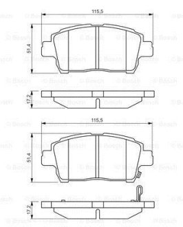 TOYOTA гальмівні колодки передн. Corolla 02-,Yaris BOSCH 0986495242 (фото 1)