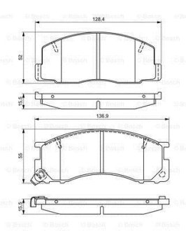 TOYOTA гальмівні колодки передн.Previa 2.4 00- BOSCH 0986495327 (фото 1)