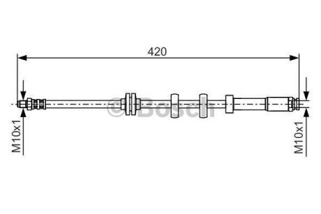 FIAT шланг гальмівний передній Punto 93- правий BOSCH 1987476637