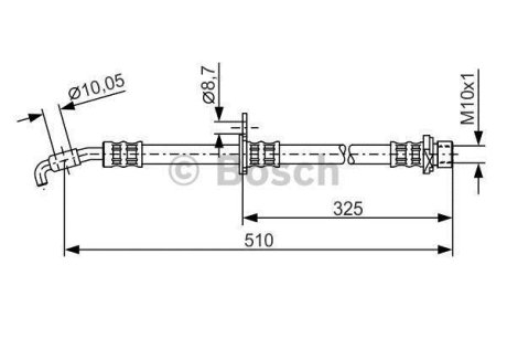 Шланг гальмівний передн. лівий TOYOTA Avensis -03 BOSCH 1987476764