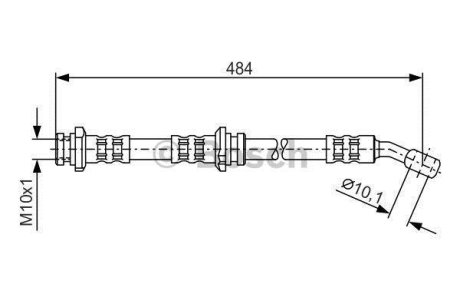 NISSAN шланг гальмівний передн. пр. Almera -00 BOSCH 1987476801 (фото 1)