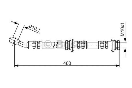 NISSAN шланг гальмівний передн. лів. Almera -00 BOSCH 1987476802 (фото 1)