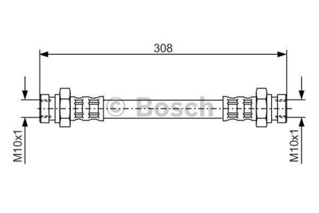 MAZDA гальмівний шланг 323 V 94- BOSCH 1987476964 (фото 1)