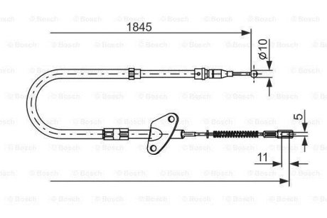 DB трос ручн.гальма лів.207-310 86-(нов.тип)1862мм BOSCH 1987477119