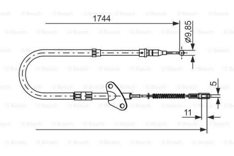 Трос тормозной правый BOSCH 1 987 477 121