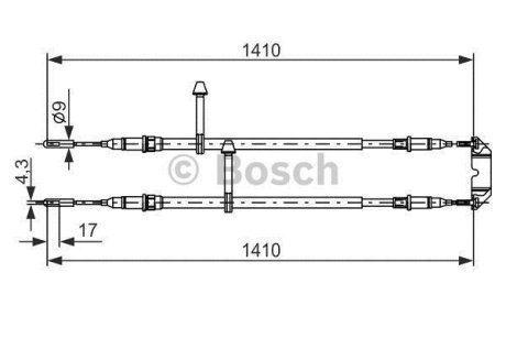 SAAB Трос гальмівний 9-5 -09 BOSCH 1987477245