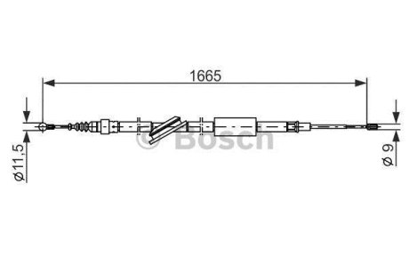 Трос гальм. задн. лів. прав. AUDI TT -06 BOSCH 1987477249