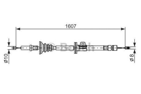 VOLVO трос ручного гальма задн. лів./прав.850 91- BOSCH 1987477358