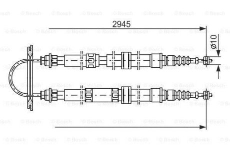 FIAT трос ручного гальма Croma BOSCH 1987477390